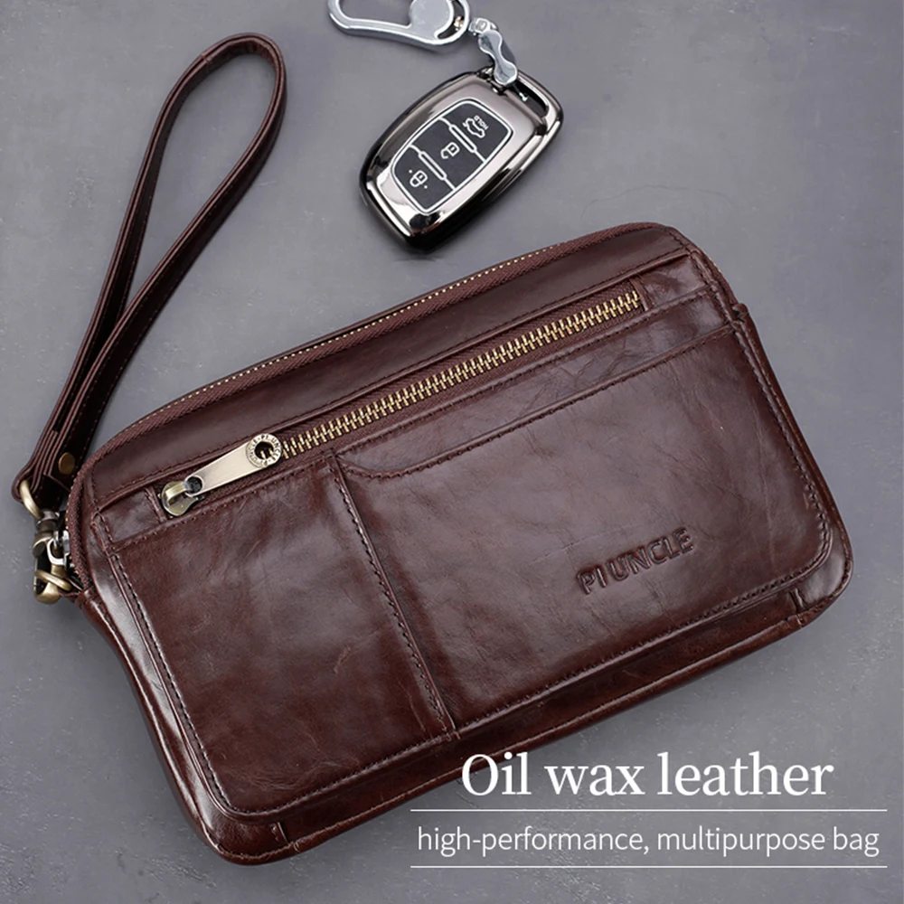 Мужской кожаный модный кошелек для телефона длинная Мужская Вместительная Сумка