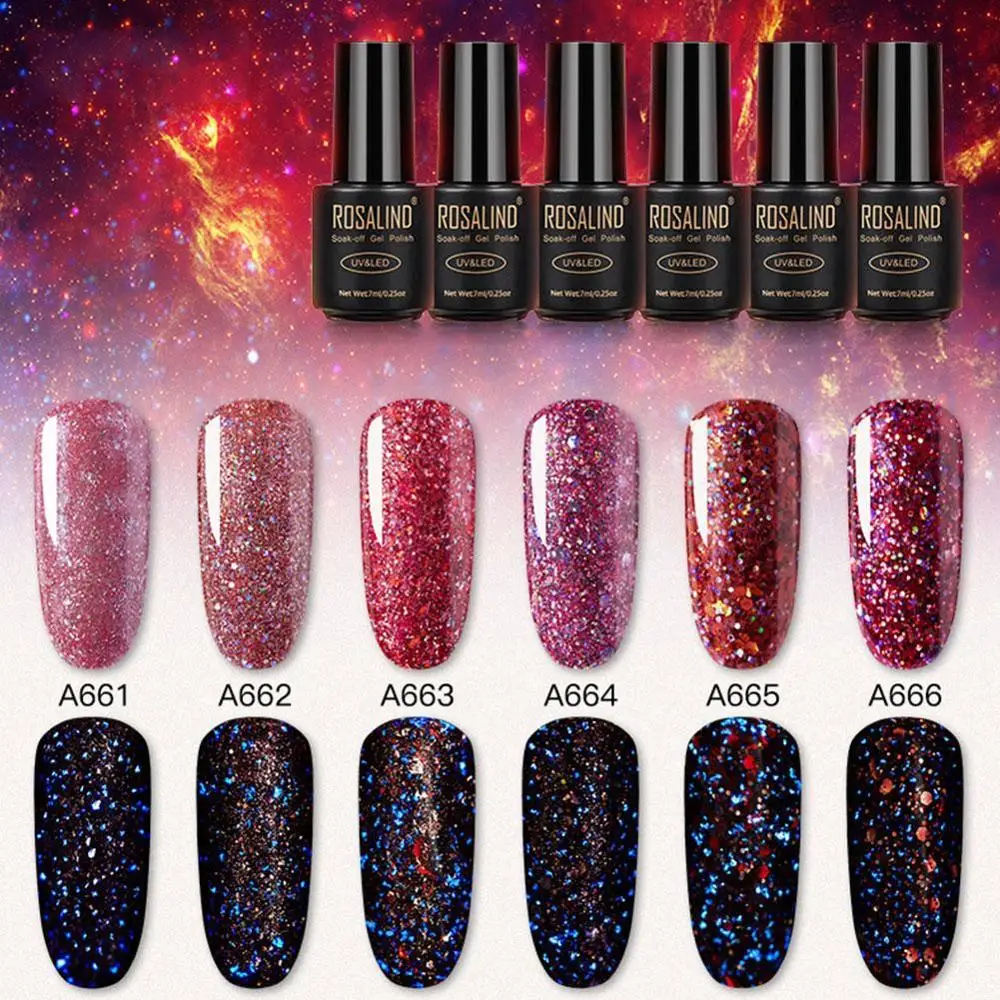 Комплект гель лаков для ногтей набор гибридных полуперманентный все маникюра УФ