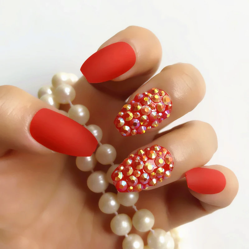 Матовые накладные ногти для наращивания ногтей 24 штуки в наборе съемные