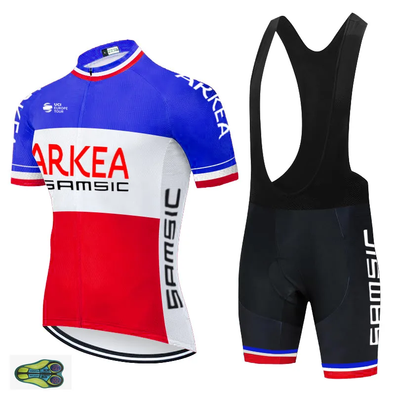 2019 Tour Team ARKEA Pro Cycling Jersey Short Sleeve Set Ropa Ciclismo Mens Summer Quick Dry Bike Maillots Culotte 16D Gel | Спорт и