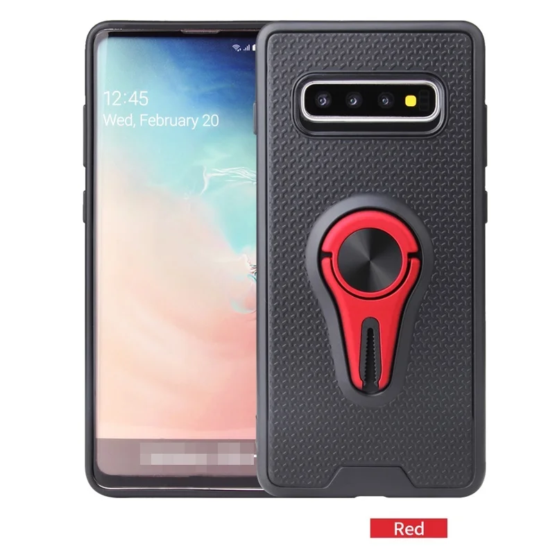 Red Чехол для samsung Galaxy S8, S9, S10 Plus, Note 8, Note 9, Note 10 Plus, 5G, S10e lite, чехол, кольцо на палец, подставка, магнитный кронштейн, мягкий чехол - Цвет: Red