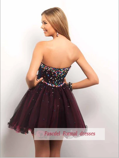 

free shipping vestido de festa 2015 New design hot sexy sweetheart short Mini Formal gown crystal Pageant dress prom dresses