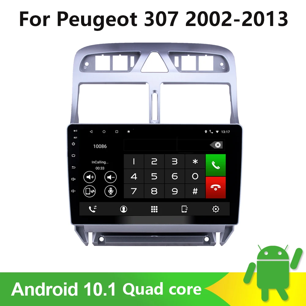 Автомобильный мультимедийный видеоплеер 2Din Android 10 1 для Peugeot 307 307CC 307SW 2002 2013