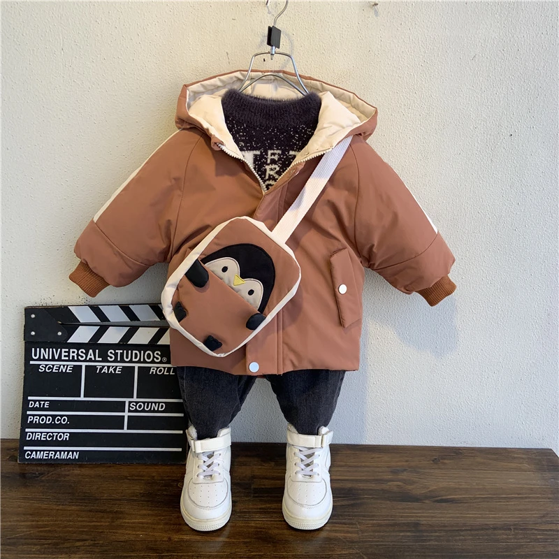 Новые модные осенне-зимние куртки для детей в возрасте От 1 до 9 лет ветрозащитные