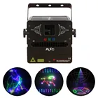 Полноцветный прожектор с SD-картой AUCD, 1 Вт, RGB, сканирование анимации, лазерные огни Dsico Pro, DJ вечерние, DMX луч, шоу, сценическое освещение FBSD