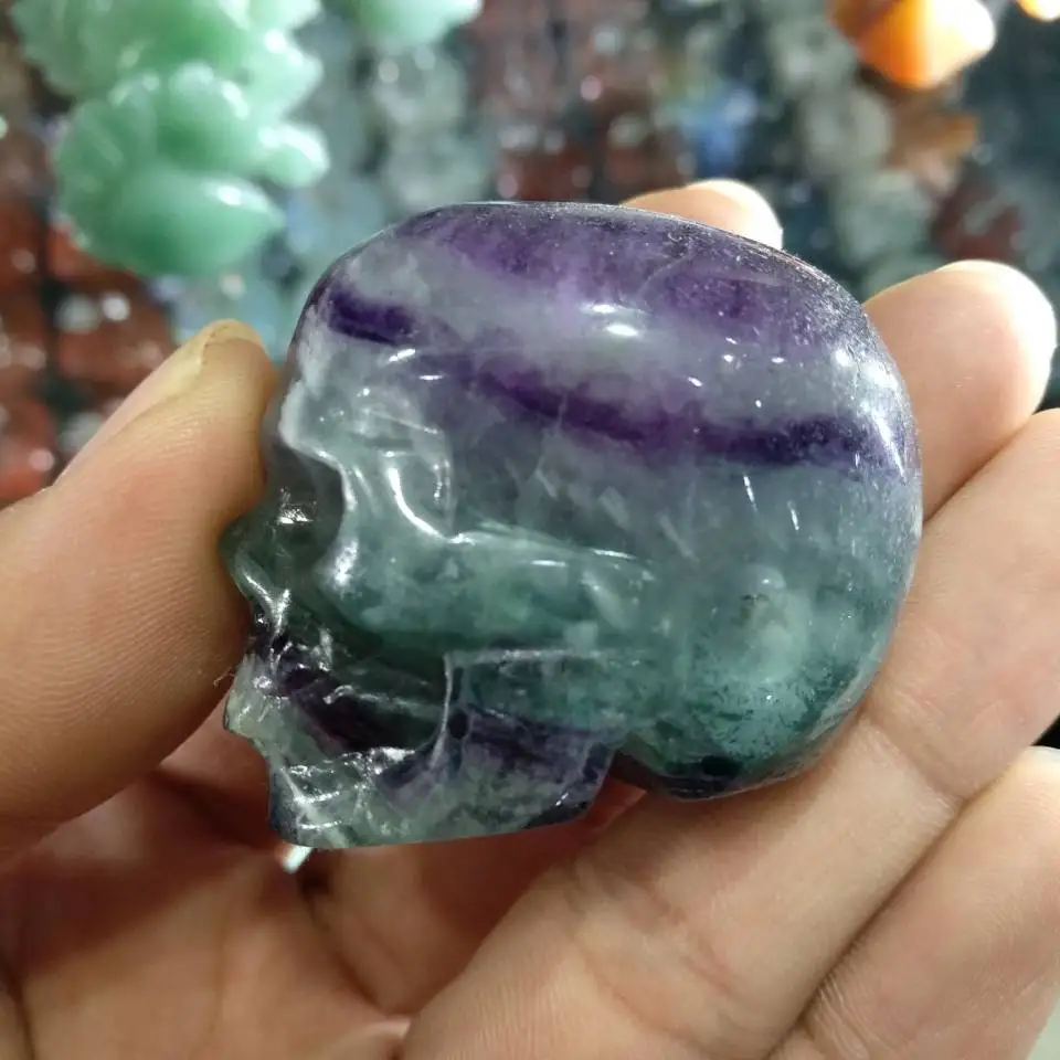 Стандартный череп! Реалистичная резьба в виде черепа. Резной Кристалл Радужного