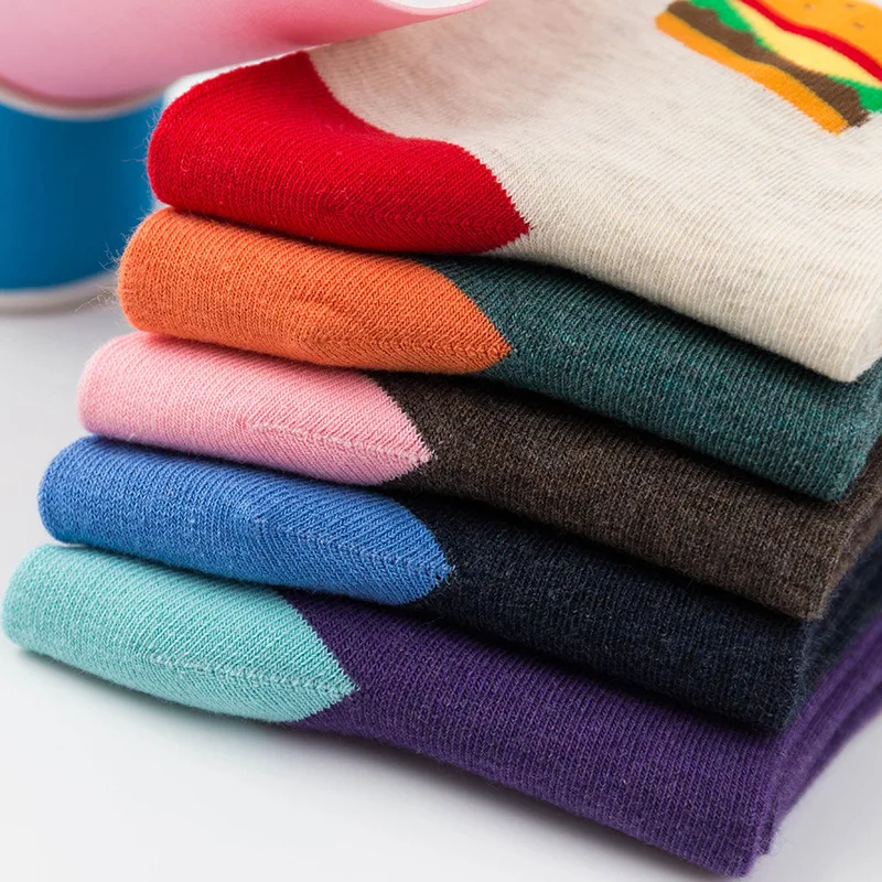 Хлопковые женские носки забавные в стиле Харадзюку с изображением еды картошки