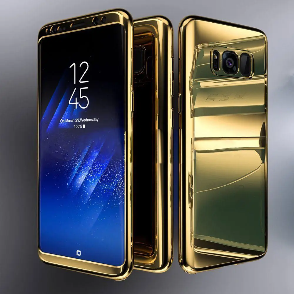 Gold Для samsung Galaxy S10 чехол S10E S9 S8 Plus покрытие глянцевое зеркало 360 Защитная крышка для экрана для samsung S7 edge Note 8 9 A5 - Цвет: Gold