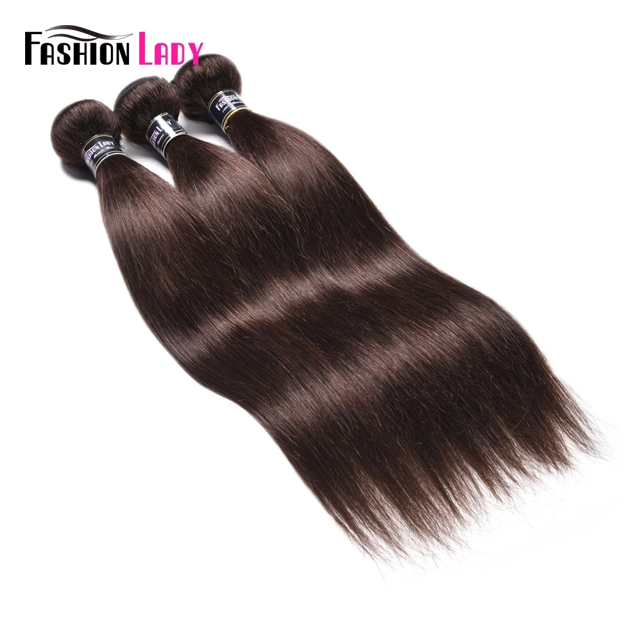 Fashion Lady Pre-colored Malaysian Straight Hair Bundles Dark Brown Color #2 Human Hair Extension 3/4 Bundle Per Pack Non-remy