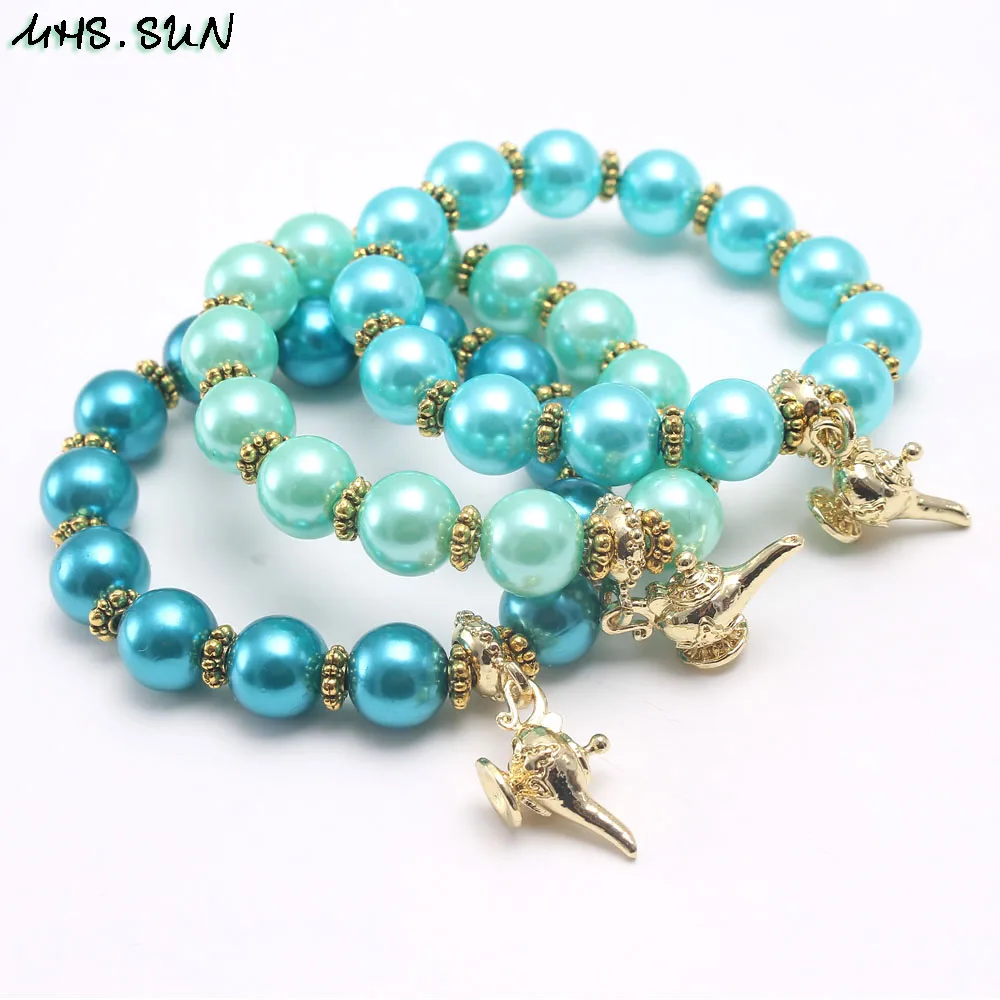 MHS.SUN Модные Детские эластичные браслеты ручной работы Принцесса Жасмин diy