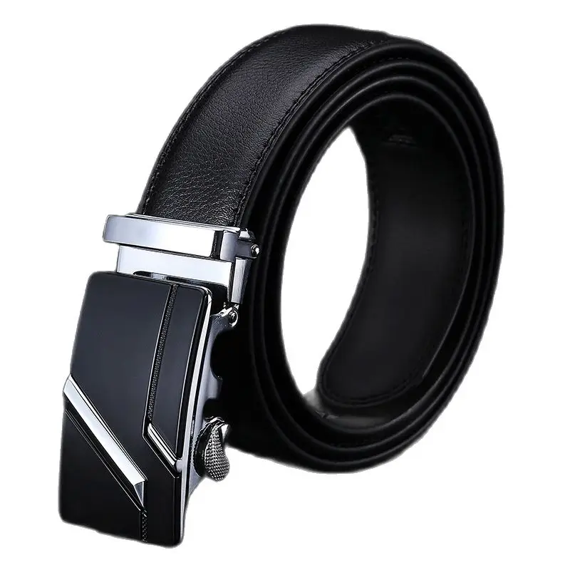 2022 LGFDB32  Men cowhide OFFICE DRESS Genuine Leather Ratchet Belts Cowhide Strap 140 cm 110cm 150cm black dress  belt