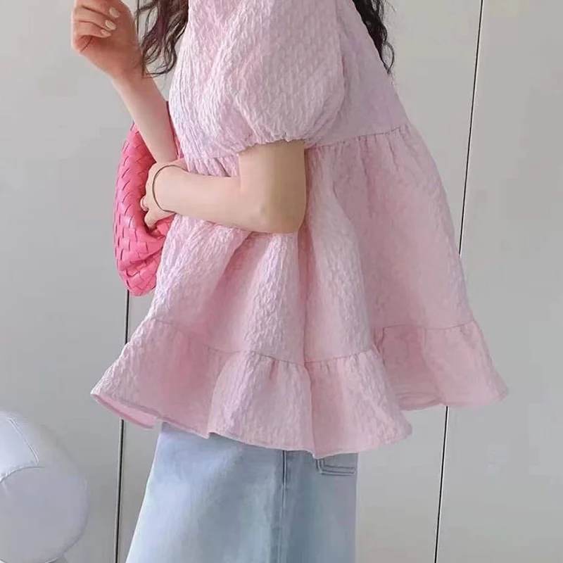 Новый летняя мода твердых женщин блузки рубашки O воротник кружева с плеча