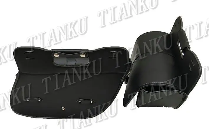 Черная Боковая Сумка из искусственной кожи седельные сумки для Yamaha VStar 400 650 1100 1300