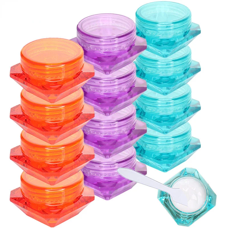 

30pcs 5g (5ml, 0.17oz) Diamond Empty Container Makeup Bottle for Cosmetic Cream Jewelry Nail Powder Jar Pot Eyeshadow with Spoon