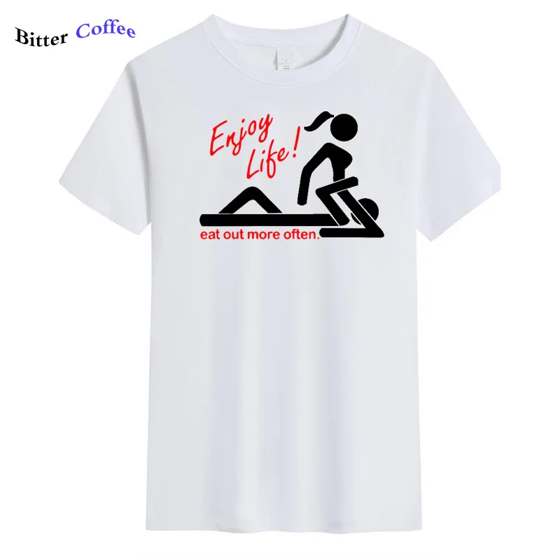 Наслаждайтесь жизнью Ешьте больше часто Романтическая футболка с надписью love