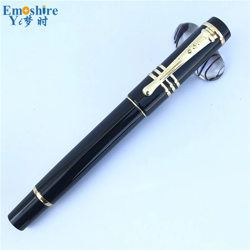 Черная классическая стильная ретро ручка emoшинского большого размера в деловом
