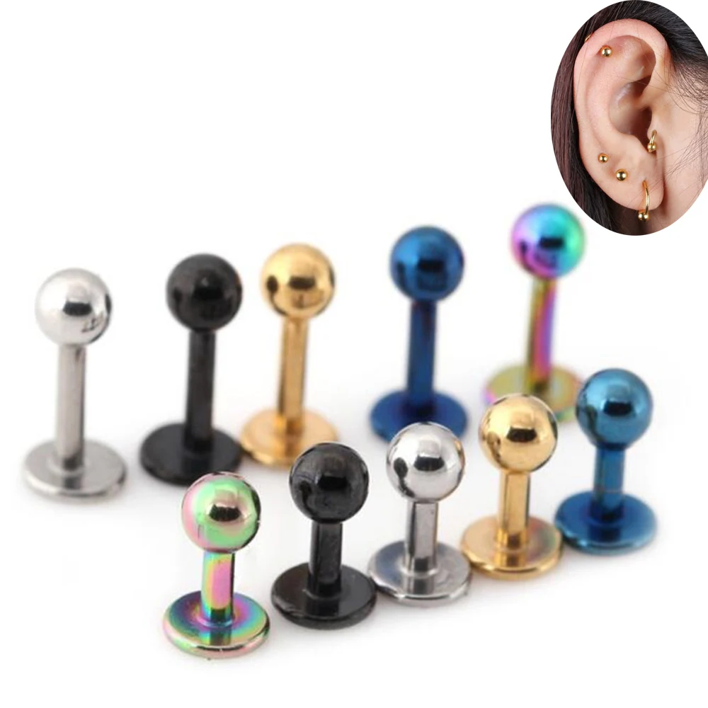 3 шт. серьги-гвоздики из хирургической стали для пирсинга губ | Украшения и