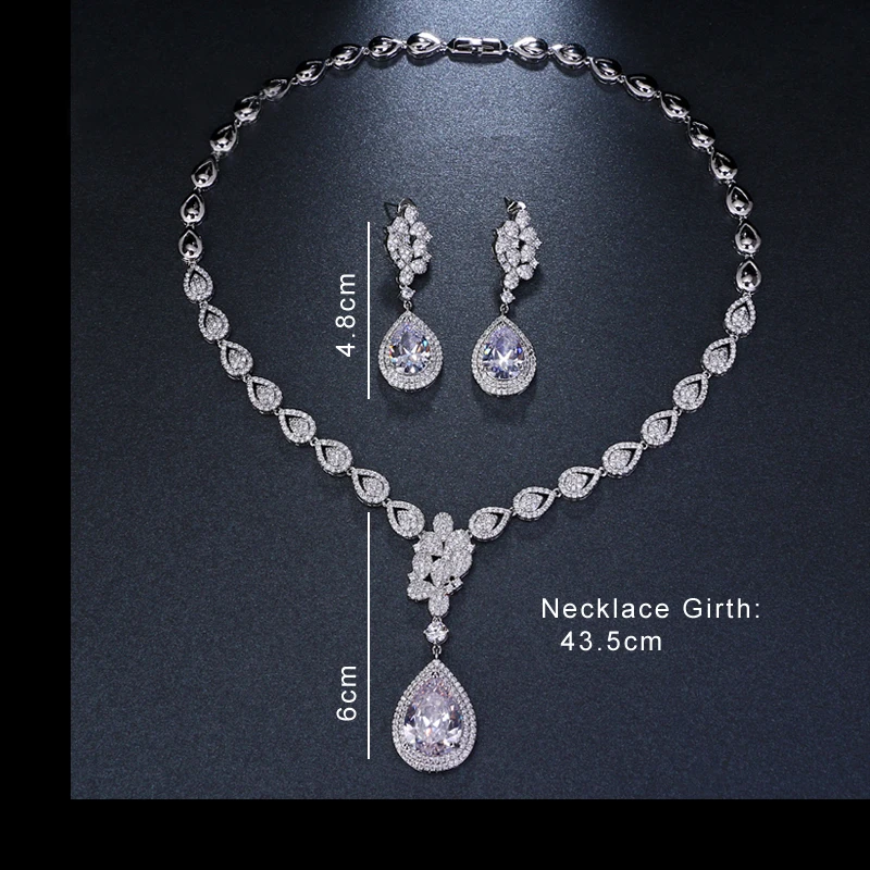 

GMGYQ Water Drop Zircon High Quality Dubai Jewelry Sets Ffor Women Fashion Jewelry Sets Womens Accessories