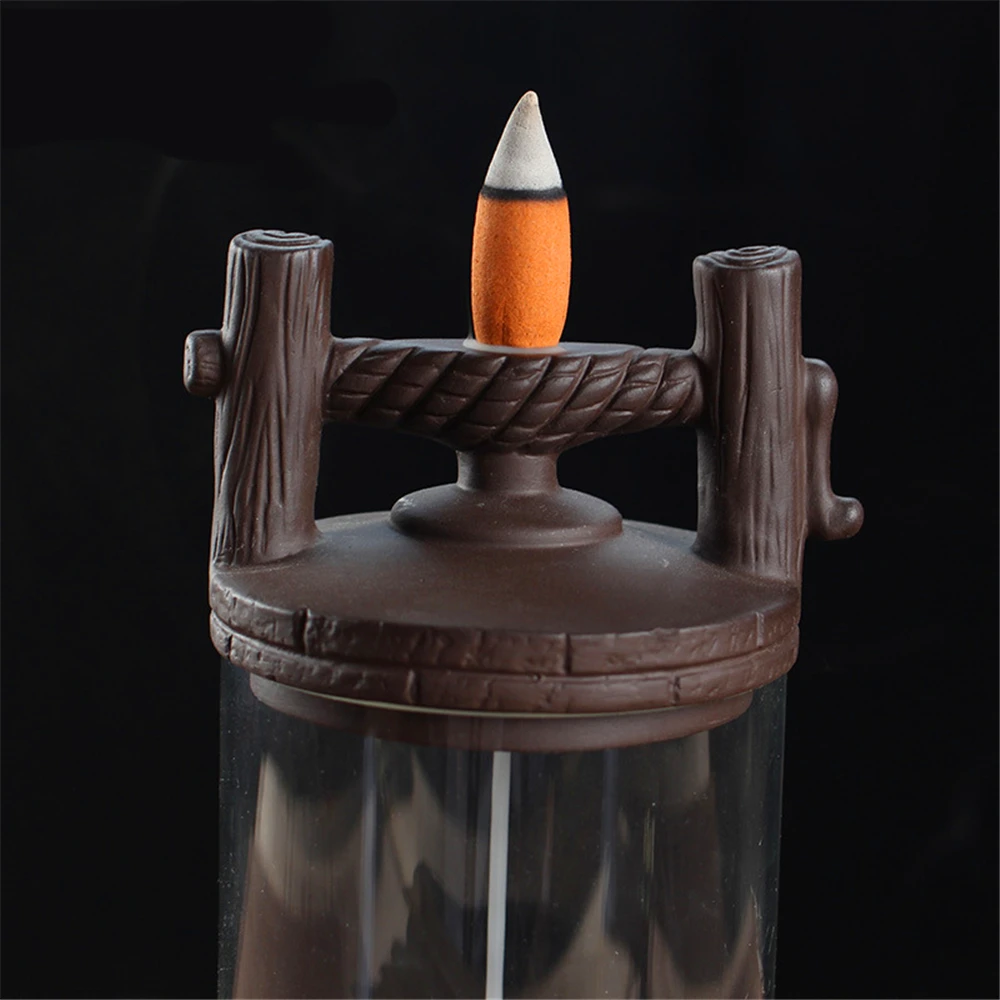 Dragon Head Ceramic Blackflow Incense Burner with 20pcs Incenses Acrylic Classical Zen Creative Wealth Ornaments Home Decoration | Дом и сад