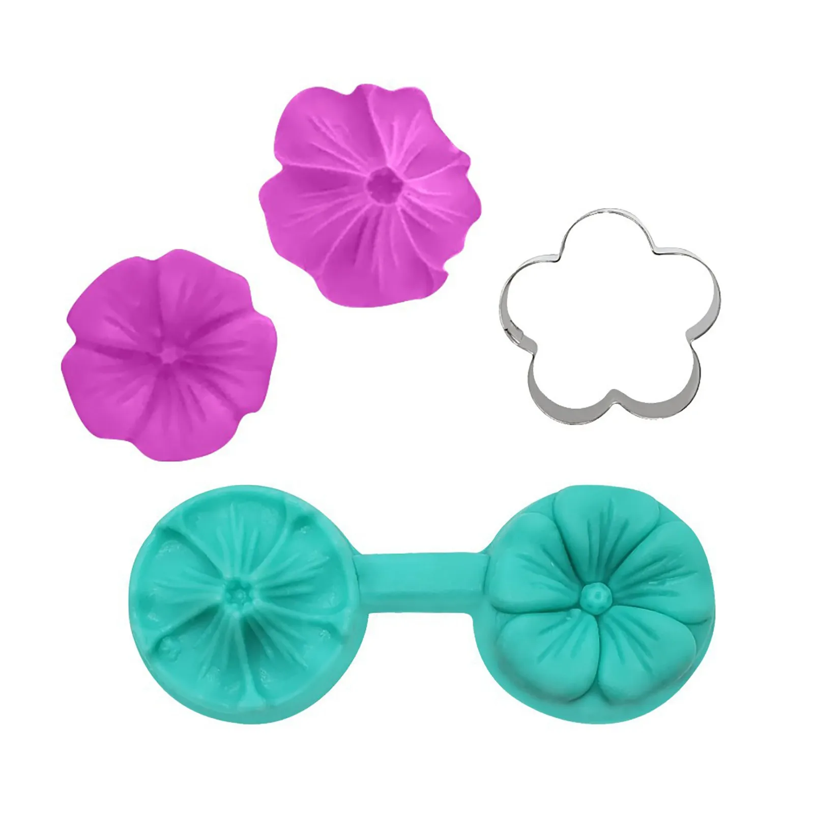 

New 8pcs Flowers Impression Mold Silicone Veiner Mold Cake Decorating Fondant Sugarcraft Cake Mold For Sugar Flower 2021
