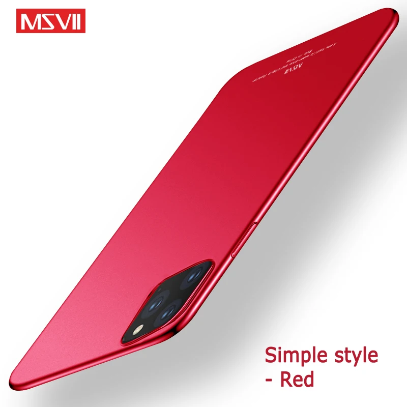 Simple Red Для iPhone 11 Pro Max чехол MSVII матовый чехол для Apple iPhone X XR XS Max XS iPhone Жесткий Чехол для iPhone11 Pro Max 11 чехол s - Цвет: Simple Red