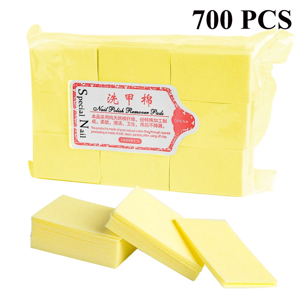 YELLOW 700 PCS 700 шт безворсовые салфетки, салфетки для снятия лака для ногтей, ватные диски, салфетки для ногтей, маникюрные, педикюрные гелевые инструменты - Цвет: YELLOW 700 PCS
