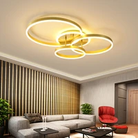 nordic golden led ring chandelier modern ceiling lamp droplight for living room bedroom restaurant indoor decorate lighting