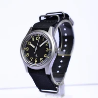 blank dial small dial watch nh35 nato strap wristwatch jam tangan military w10 vintage automatic watch