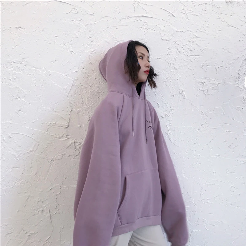 

oversized Hoodies Women Thicker harajuku Warm Soft Letter Printed Simple Pockets Leisure Pullovers Womens Trendy Sweatshirts