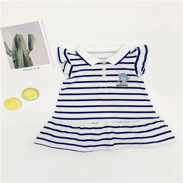 

2020 Kids Clothes Girls Dresses Toddler Girls Striped & Cartoon Graphic Smock Dress