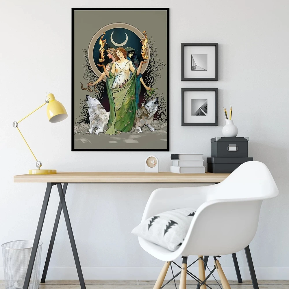 

Mysterious Moon Goddess Hecate Poster Painting Wall Art Canvas Picture Modern Nordic Living Room Home Decor Frameless HD Prints