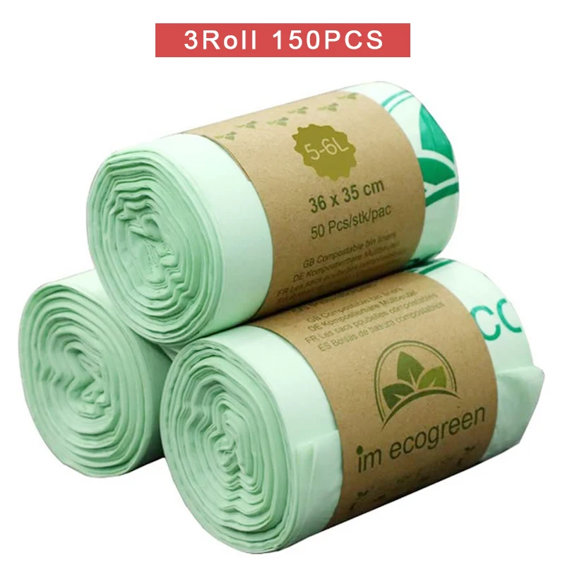 

NEW 150 pieces compostable trash bags biodegradable kitchen food waste bag, corn starch garbage bags ,kitchen scraps bag