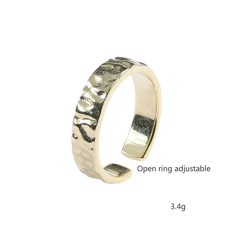 

18k Gold Real 925 Sterling Silver Rings For Women Fine Jewelry Open Ring High Quality Luxury Flyleaf Minimalist Irregular