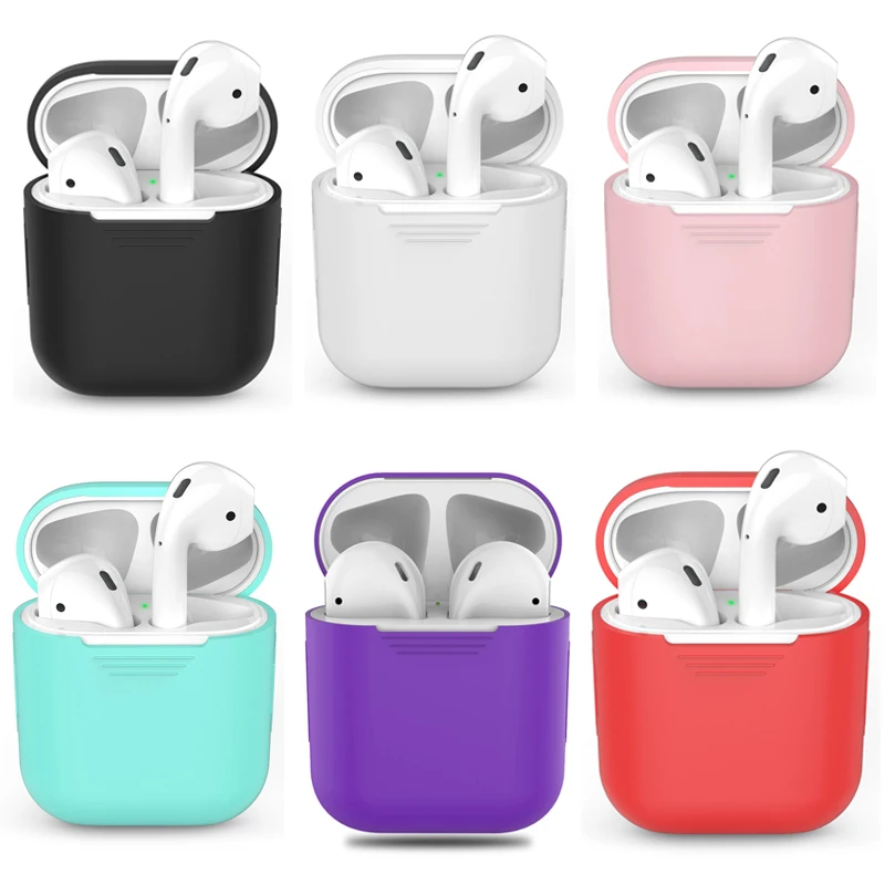 Противоударный мягкий силиконовый защитный чехол для Apple AirPods 2 наушники модный
