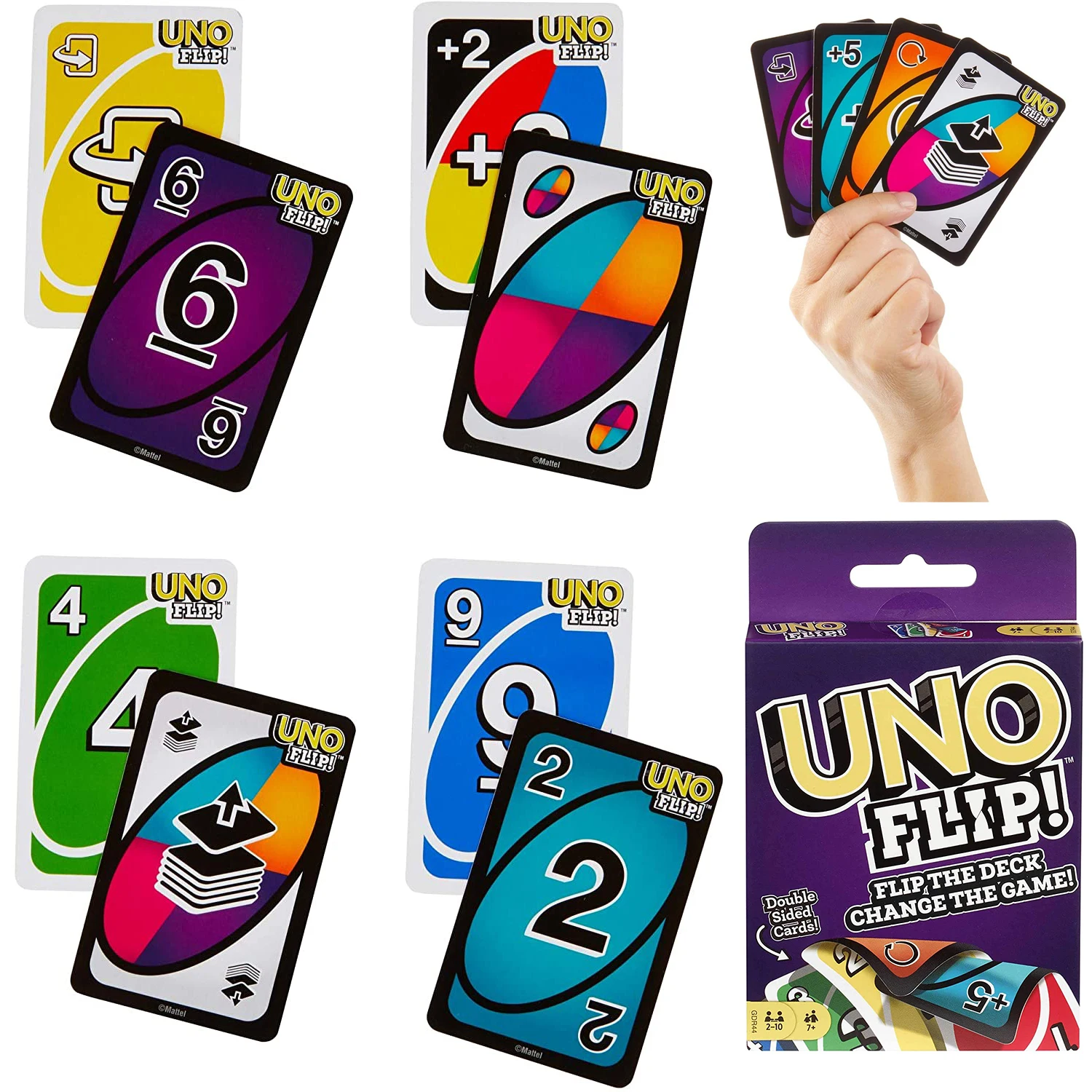 

UNO-FLIP Card Game Mattel Games Genuine Family Funny Entertainment Board Game Fun Poker Playing Toy Gift Box Uno Card