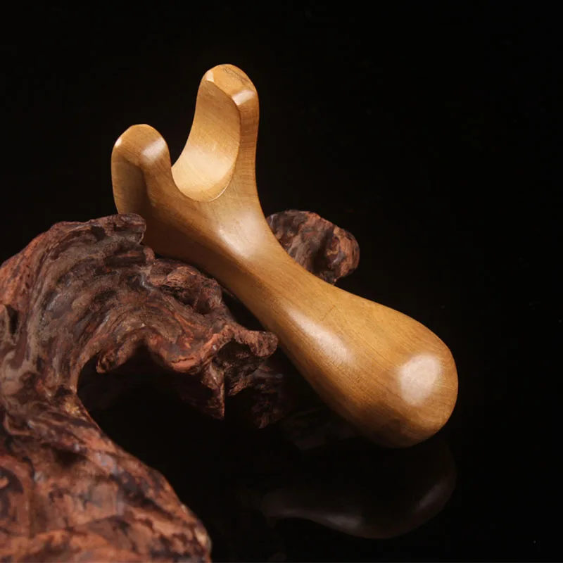 Деревянный Мини Ручной акупунктурный массаж носа пальмового дерева двойной