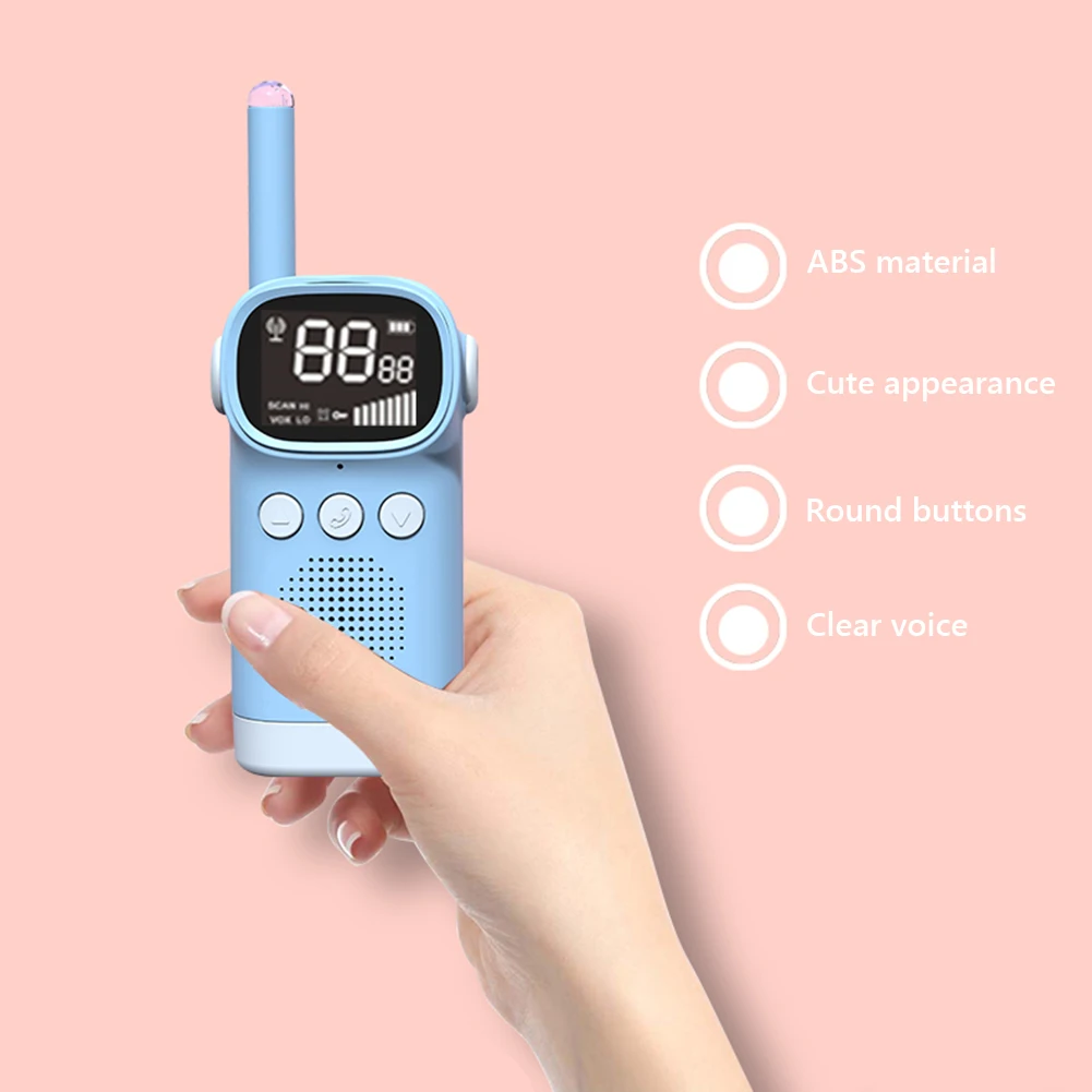 

2PCS Children's Walkie Talkie Two-Way 3KM Wireless Set Mini Toy Handheld Radio Lanyard Interphone Transceiver Kids Birthday Gift
