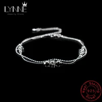 new fashion plum blossom pendant anklet 925 sterling silver lucky flower anklets women jewelry double layer foot chain bracelets