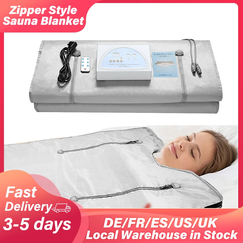 

2 Zone Heating Sauna Blanket for Weight Loss and Detox Body Shaper Slimming Home Spa Heater Blankets US EU UK Plug