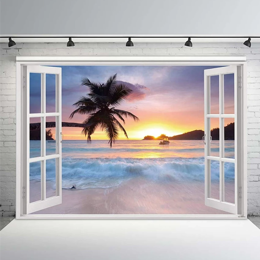 Летнее платье с оригинальным изображением тропического пляжа фон в гавайском