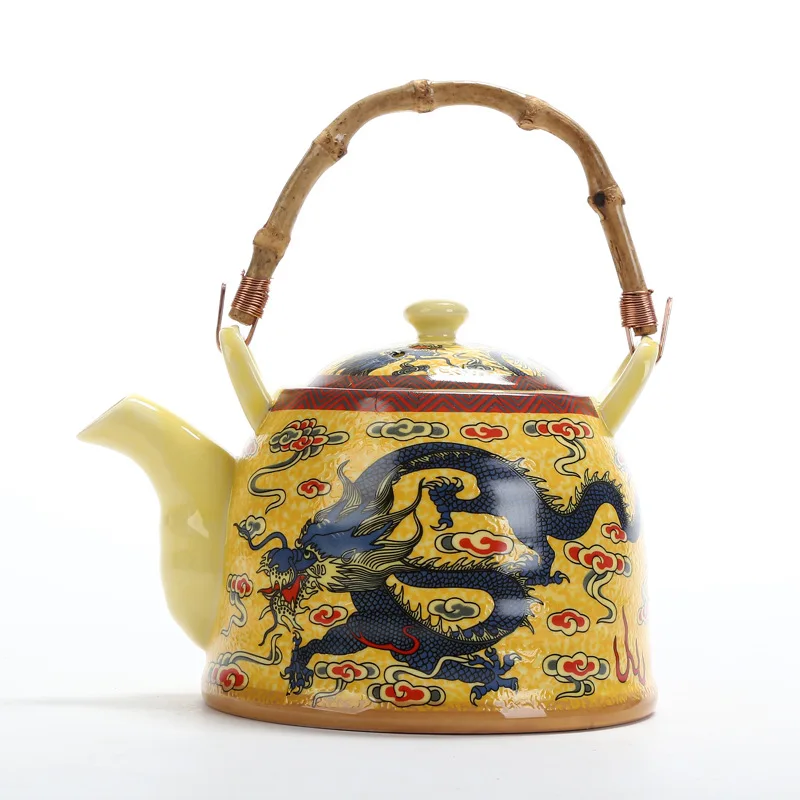 

Large Capacity Ceramics High Temperature Resistant 1L with Filter Ceramic Kettle Teapot Flower Pattern A Variety of Styles