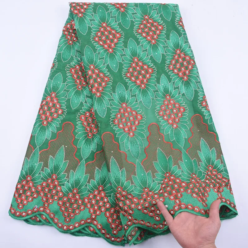 

African Cotton Lace Fabric With Stone Embroidery 2020 Nigerian Swiss Voile Lace In Switzerland for wedding Party