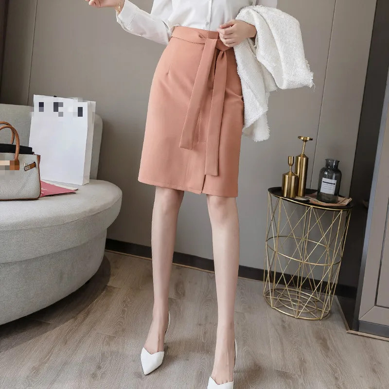 

Women Skirts Spring Autumn 2020 Office Lady Korea Chic Female Wild High Waist Solid Bodycon Mini Skirt Elegant