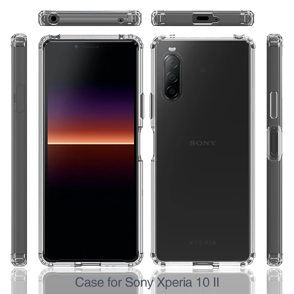 Чехол для Sony Xperia 10 II 6 дюймовая Противоударная силиконовая рамка прозрачная