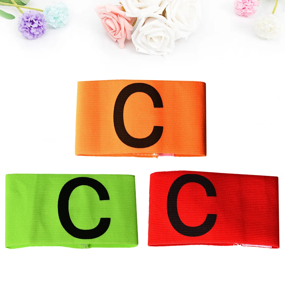 

Football Soccer Captain Armband Adjustable Soccer Rugby Basketball Player Bands (Red + Yellow + Green)