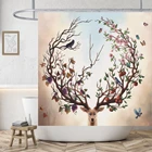 Занавеска для душа с мультяшным оленем для домашнего декора, водонепроницаемая занавеска из полиэстера для ванной, s фламинго, павлин, душевые занавески