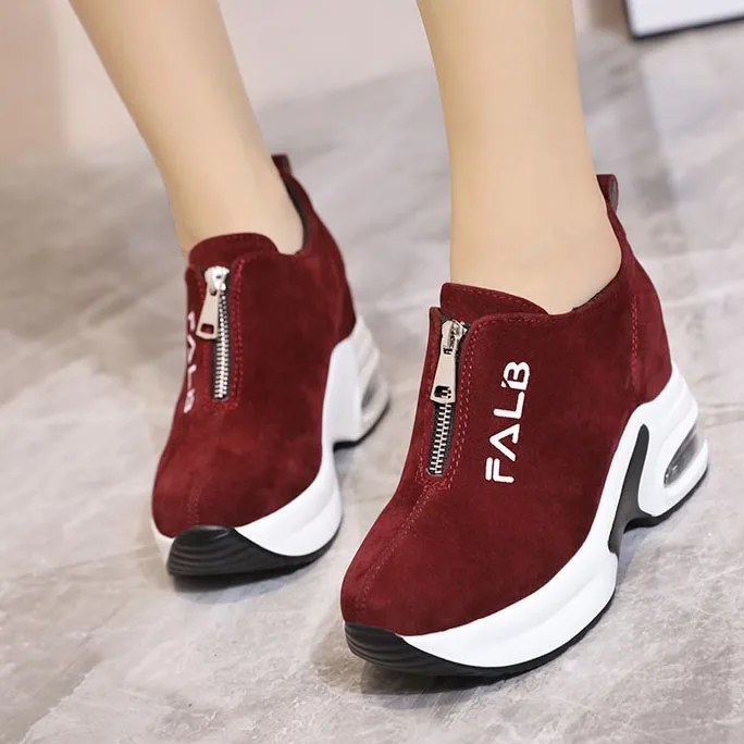 

Women's Casual Shoes Thick-soled Increased Air Cushion Women's Sports Shoes Summer New Casual Shoes Front Zipper Women's Shoes