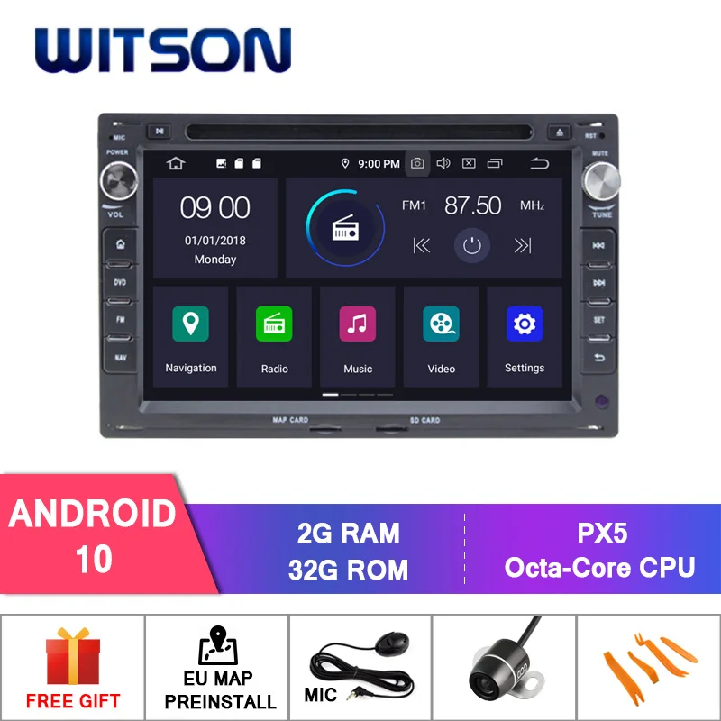 Автомобильный DVD-плеер WITSON Android 10 0 4 Гб ОЗУ с GPS для Volkswagen Golf/B5/Polo/Bora автомобильное