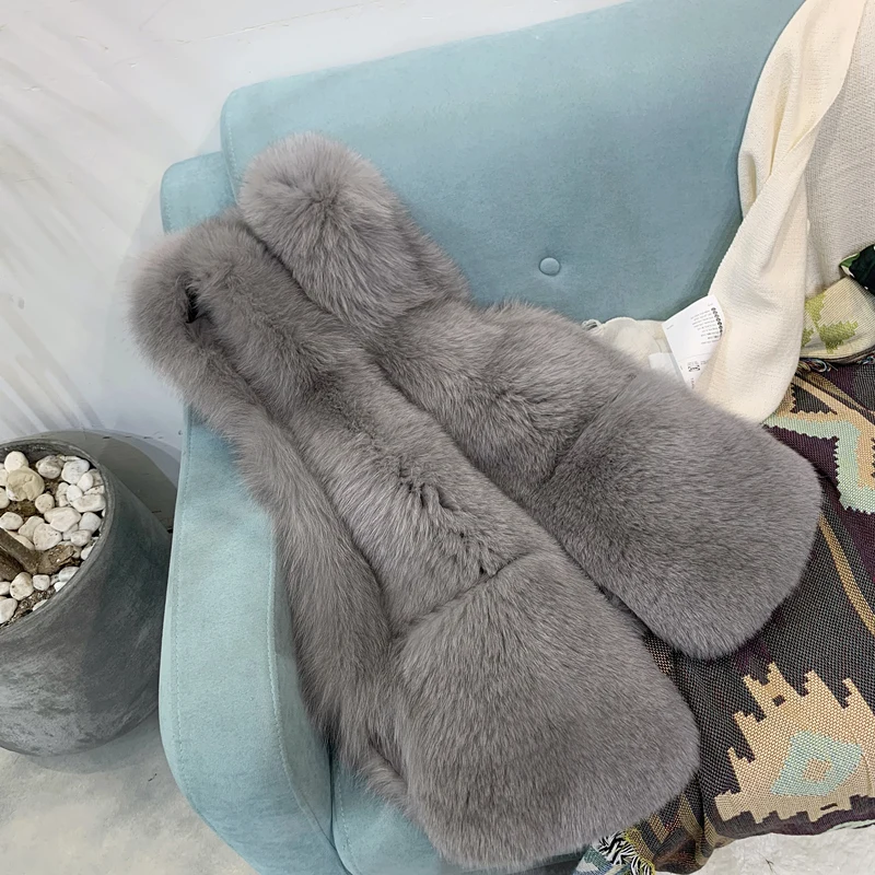 Женская жилетка из искусственного меха осенне зимняя куртка без рукавов с мехом