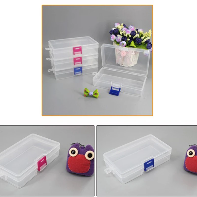 

2Pcs Transparent Component Screw Storage Box Jewelry Display Practical Toolbox Plastic Container Box Tool Case Screw Sewing Box